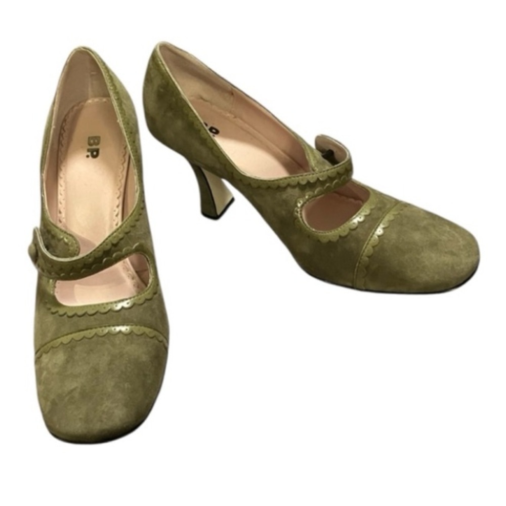bp Olive Green Mary Jane Heels